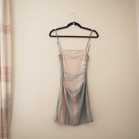 !! Tiger Mist Jules Spaghetti Strap Strappy Open Back Mini Bodycon Dress - Picture 6 of 7